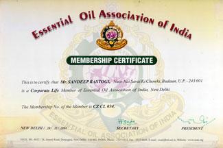 LIFE MEMBER OF - ESSENTIAL OIL ASSOCIATION OF INDIA