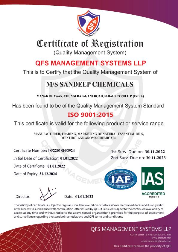 ISO WITH 9001:2015 CERTIFICATE